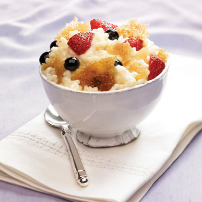 Creamy Rice Pudding Brulee with Gingered Berries: Main Image