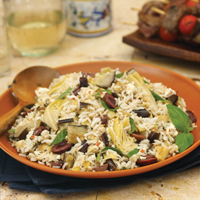 Mediterranean Eggplant, Artichoke and Feta Rice Salad: Main Image