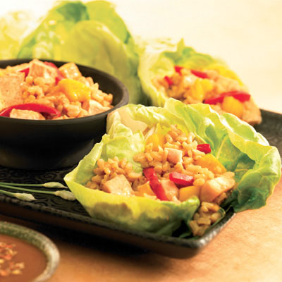 Thai Chicken and Rice Lettuce Wraps: Main Image
