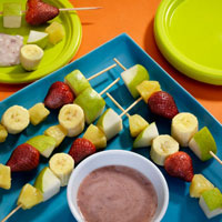 Pear Kabobs with Strawberry Dipping Sauce: Main Image