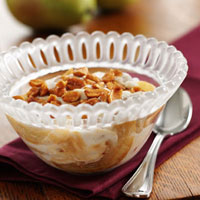 Sautéed Pears with Vanilla Yogurt and Honey Peanuts: Main Image