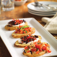 Festive Papas Tapas with Bruschetta: Main Image